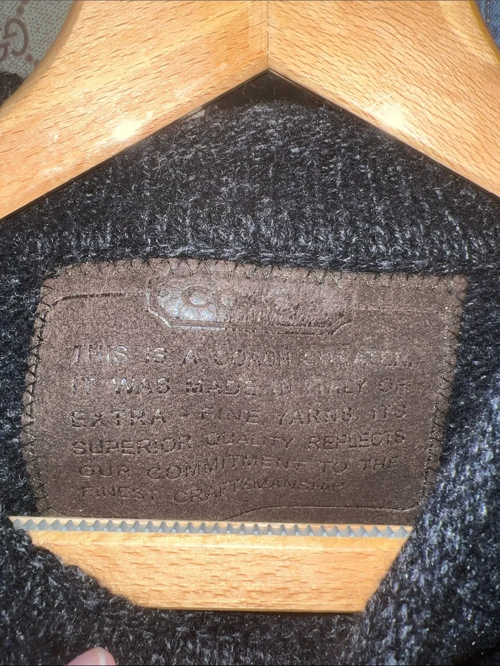 Coach Men's Charcoal Cable-Knit Sweater - Picture 3 of 3